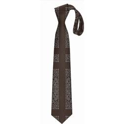 BearLad Men's Tie Printed Skinny Tie Fashion Cool Necktie - Brown Bandana