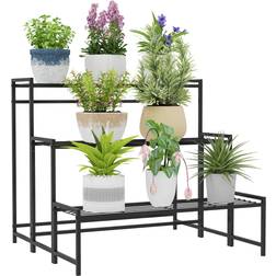 OutSunny 3-Tier Metal Plant Stand Black