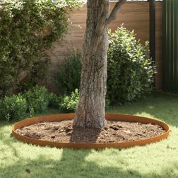 vidaXL Trädgårdsgräskant Rostig 450 x 15 cm Cortenstål
