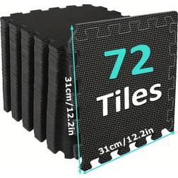 Temu 72pcs Interlocking Floor Mats 12.2x12.2 Inch