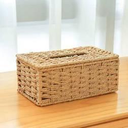 Shein Handwoven Rattan Style Tissue Box