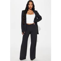 Fashion Nova Wide Leg Trouser - Black
