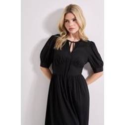 Dorothy Perkins Empire Seam Puff Sleeve Midi Dress - Black