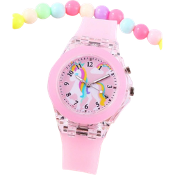 Shein 2pcs Girls' Light-Up Watch Set - Pink