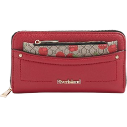 River Island Pocket Zip Around Purse - Red Cherry