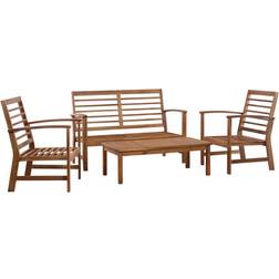 vidaXL 47282 - Brown Outdoor Lounge Set, 1 Table incl. 2 Chairs