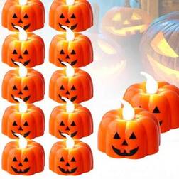 Shein 6 Pcs Pumpkin Tea Lights Flame Less Candles LED Candle