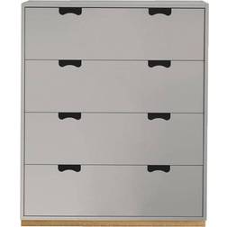 Asplund Snö A Light Grey/Oak Base Chest of Drawer 90x109cm