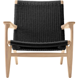 Carl Hansen & Søn CH25 White Oiled Oak/Black Lounge Chair 73cm