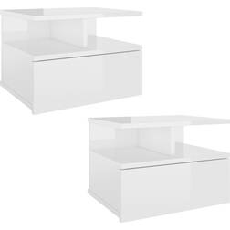 vidaXL 800418 High Gloss White Bedside Table 31x40cm 2pcs