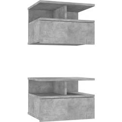 vidaXL 800414 Concrete Gray Bedside Table 31x40cm 2pcs