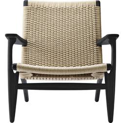 Carl Hansen & Søn CH25 Black Lacquered Oak/Natural Lounge Chair 73cm