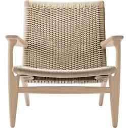 Carl Hansen & Søn CH25 White Oiled Oak/Natural Lounge Chair 73cm