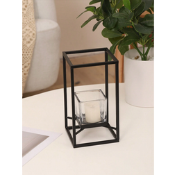 Shein 1pc Iron Square Candle Holder Black Candle Holder 26cm