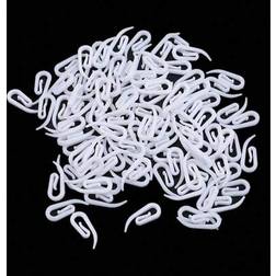 Shein 100pcs White Plastic Curtain Hooks