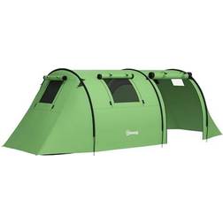 OutSunny 2 Room Camping Family Tent For 3-4 Persons - Green