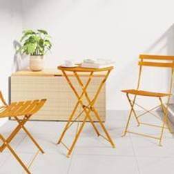 Berkfield Home Folding Bistro Table Mustard Yellow 50x71 cm