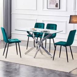 Kosy Koala 4 Seater Glass Rectangle Dining Set