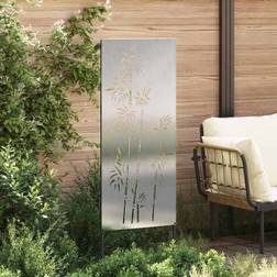 vidaXL Garden Privacy Screen Floral Silver 50 x 140 cm