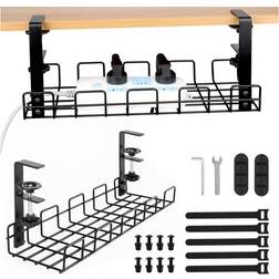 Aihontai Black Desk Cable Management Tray