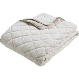 Catherine Lansfield Corded Leaves 240x260 cm Gold Bedspread Beige