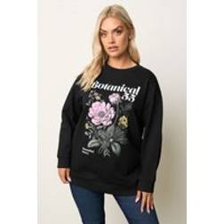 Yours Botanical Floral Sweatshirt Plus Size - Black