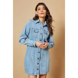 Oasis Light Wash Denim Dress Womens - Casual