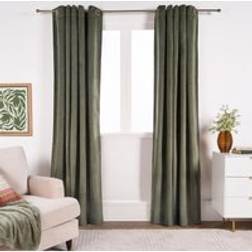 OHS Thermal Matte Velvet 2 Pair Eyelet Curtains 90 x 90 in