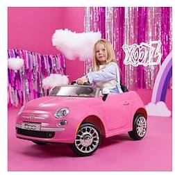 Xootz Kids Pink Fiat 500 Ride On Car