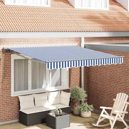 vidaXL Utrækkelig Markise Blå og Hvid 300x250 cm