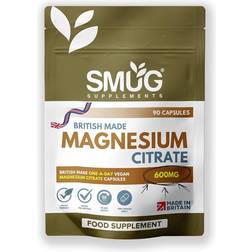 SMUG Supplements Magnesium Citrate 600mg 90 Capsules