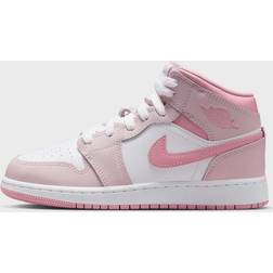 Jordan AJ 1 Mid Boys Grade School Shoes - Pearl Pink/White/Medium Soft Pink