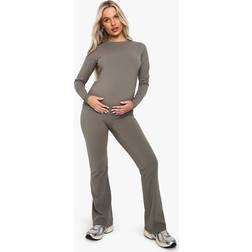 boohoo Womens Maternity Sculpt Bump Support Yoga Flares