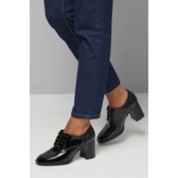 Wallis Dante Lace Up High Block Heeled Loafers - True Black