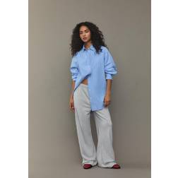 Stradivarius Long Striped Poplin Shirt - Blue