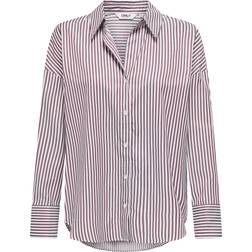 Only Bluse Onloregon - Weinrot/Weiß