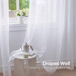 Shein White Sheer Curtain Set 1pc 4pcs