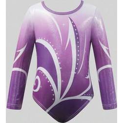 Shein Young Girls Activewear Long Sleeve Bodysuit - Purple