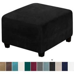 Shein Footstool Velvet Stretch Sofa Storage Loose Covers Black