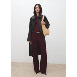Mango Long-sleeved Fine-Knit Sweater Wine -
