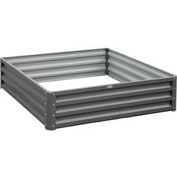 OutSunny Havebed Plantekasse Med Stålhus 120 x 120 x 30 cm Højbed