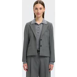 Selected Cropped Single-Breasted Blazer
