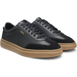 BOSS Sneaker Low Kieran Kornet Læder - Antracit/Sort