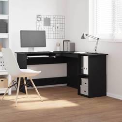 vidaXL Sort Eg 120x140x75 cm Skrivebord
