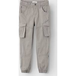 Name It Kid's Regular Fit Cargo Pants - Elephant Skin