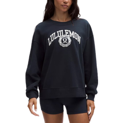 Lululemon Perfectly Oversized Crew Sweatshirt Graphic - True Navy Light Ivory