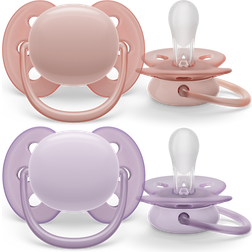Philips Avent Ultra Soft Soother 0-6m 2-pack Pink/Purple