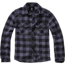 Brandit Kid's Check Shirt Long Sleeve - Black/Grey Gingham (6016-28)