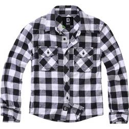 Brandit Kid's Check Shirt Long Sleeve - White/Black Checkered (6016-46)