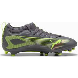 Puma Youth Ultra 5 Match FG/AG - Matte Aged Silver/Yellow Alert/Aged Silver